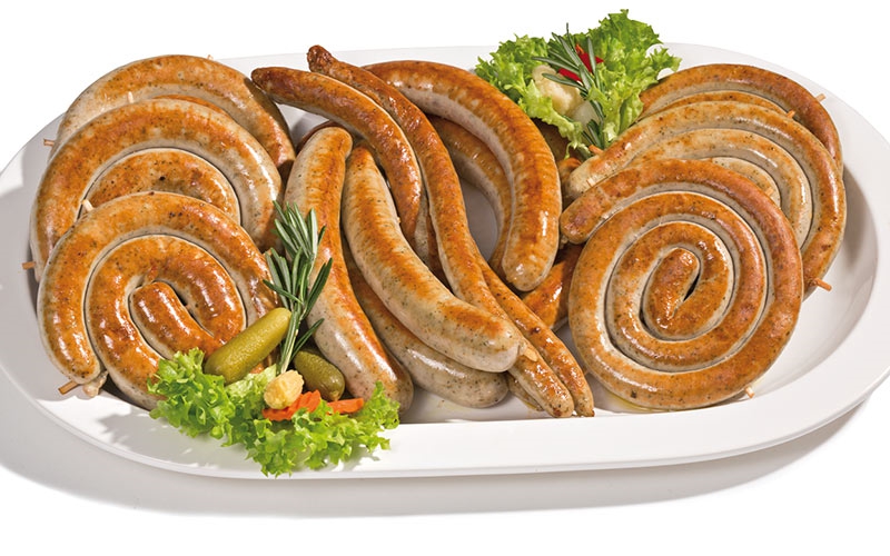 Rostbratwurstteller mit Gemüsebeilage