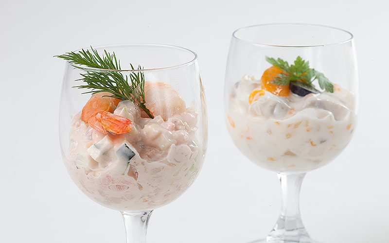 Krabben- und Geflügelcocktail